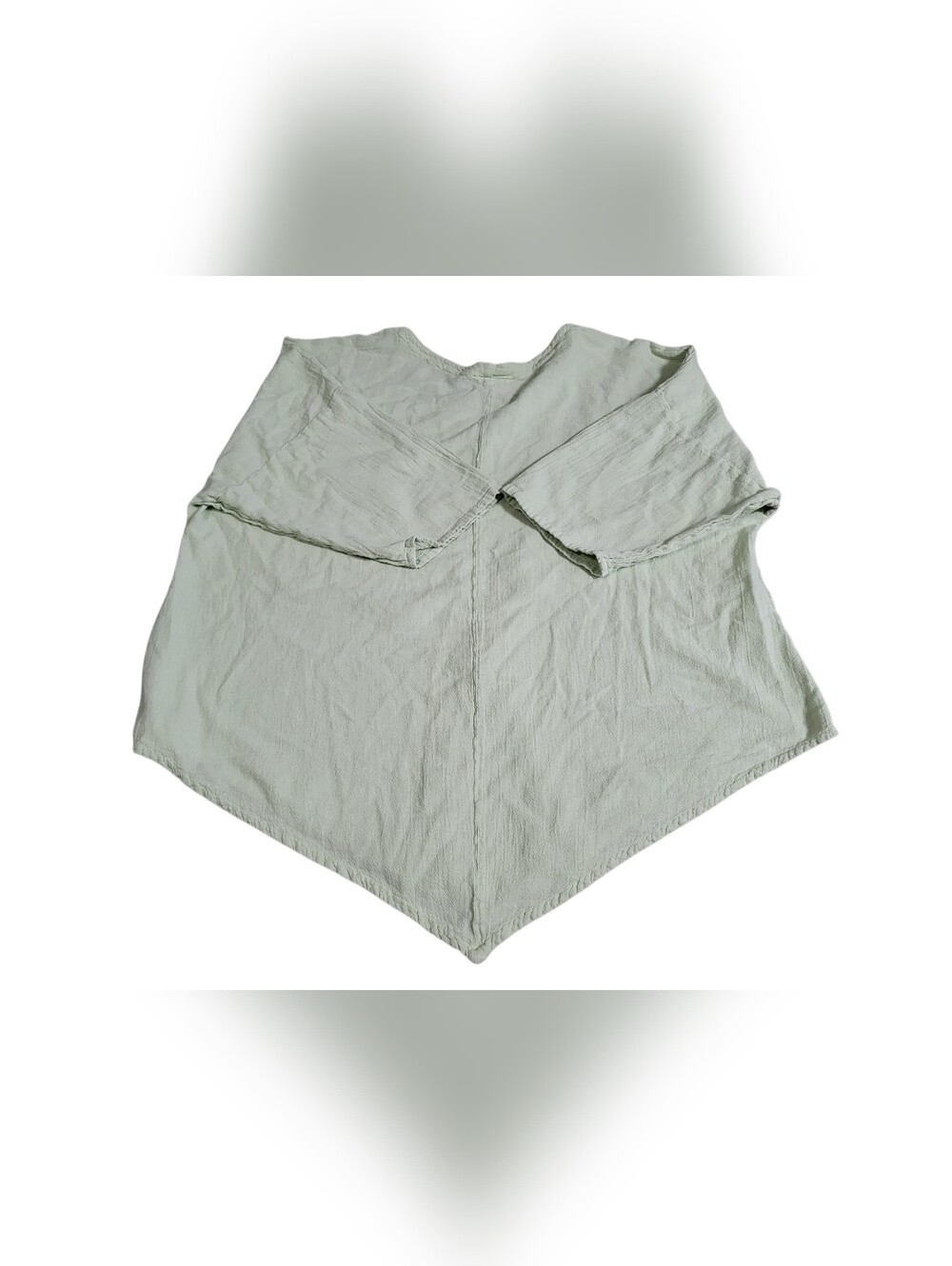 Oh My Gauze Tunic Top Women's 2/XL Green Cotton Gauze Asymmetrical Hem Lagenlook - Picture 7 of 7